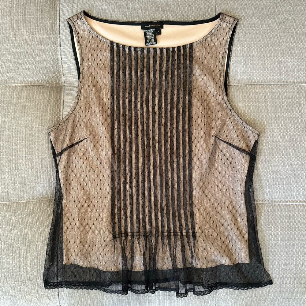 BCBG  MaxAzria Black Lace Tank - Size L